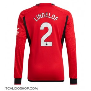 Manchester United Victor Lindelof #2 Prima Maglia 2023-24 Manica Lunga